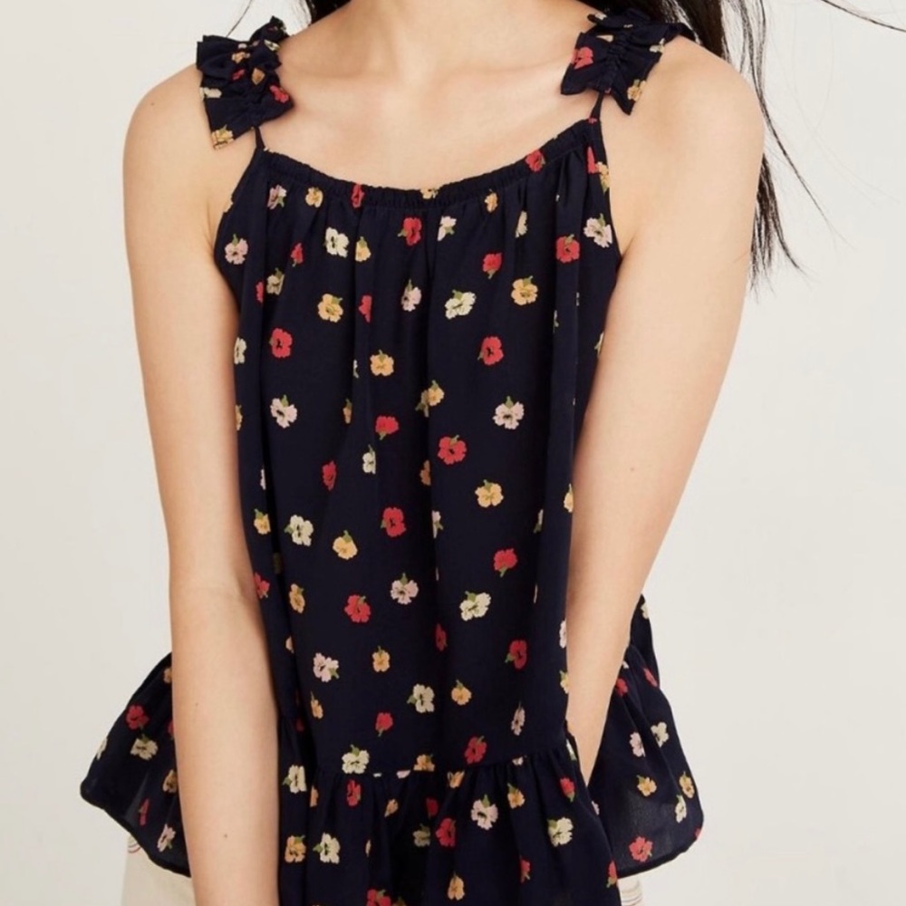 Madewell Floral Ruffle Tank XS